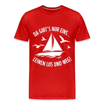 Leinen los und nichts wie weg! Wir legen ab! - Männer Premium Bio T-Shirt - Rot - Vorne - Damien (186cm)