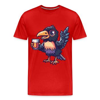 Bière Raven Crow Pixel - T-shirt bio Premium Homme - rouge - Devant - Damien (186cm)