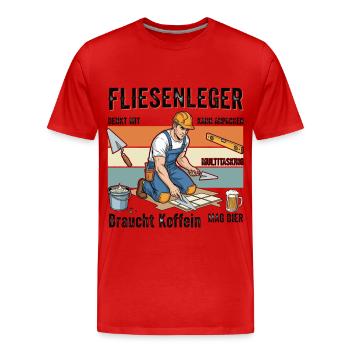 Le carreleur - T-shirt bio Premium Homme - rouge - Devant - Damien (186cm)