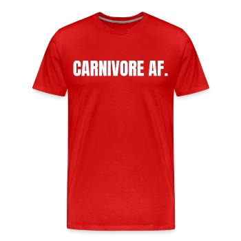 CARNIVORE | T-shirt Carnivore | Amateur de viande audacieux - T-shirt bio Premium Homme - rouge - Devant - Damien (186cm)