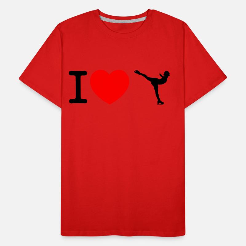 Ich liebe Eislauf - Eiskunstlauf Männer Premium Bio T-Shirt