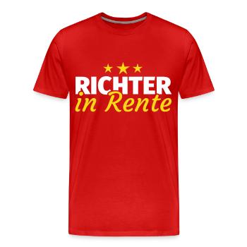 Richter Rente Ruhestand Geschenk - Männer Premium Bio T-Shirt - Rot - Vorne - Damien (186cm)