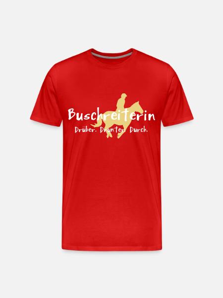 Buschreiterin - Männer Premium Bio T-Shirt - Rot