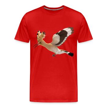 Hoopoe Bird Illustration - Men's Premium Organic T-Shirt - red - Front - Damien (186cm)