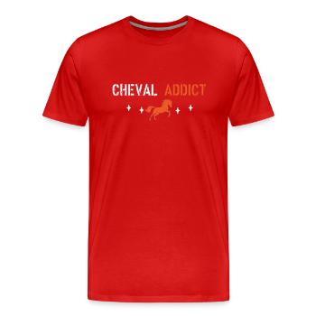Horse addict - Men's Premium Organic T-Shirt - red - Front - Damien (186cm)