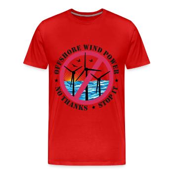 Offshore Windenergie Nein Danke - Männer Premium Bio T-Shirt - Rot - Vorne - Damien (186cm)