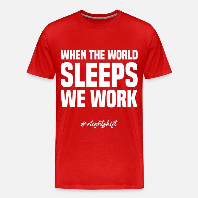 Nachtarbeiter - Männer Premium Bio T-Shirt - Rot