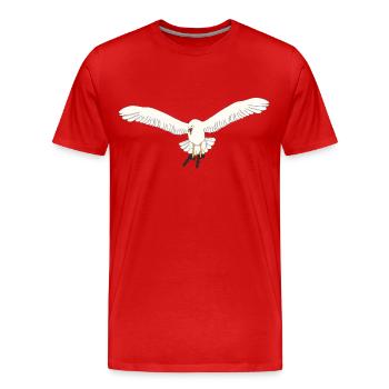 Möwe mit Pistolen - Männer Premium Bio T-Shirt - Rot - Vorne - Damien (186cm)