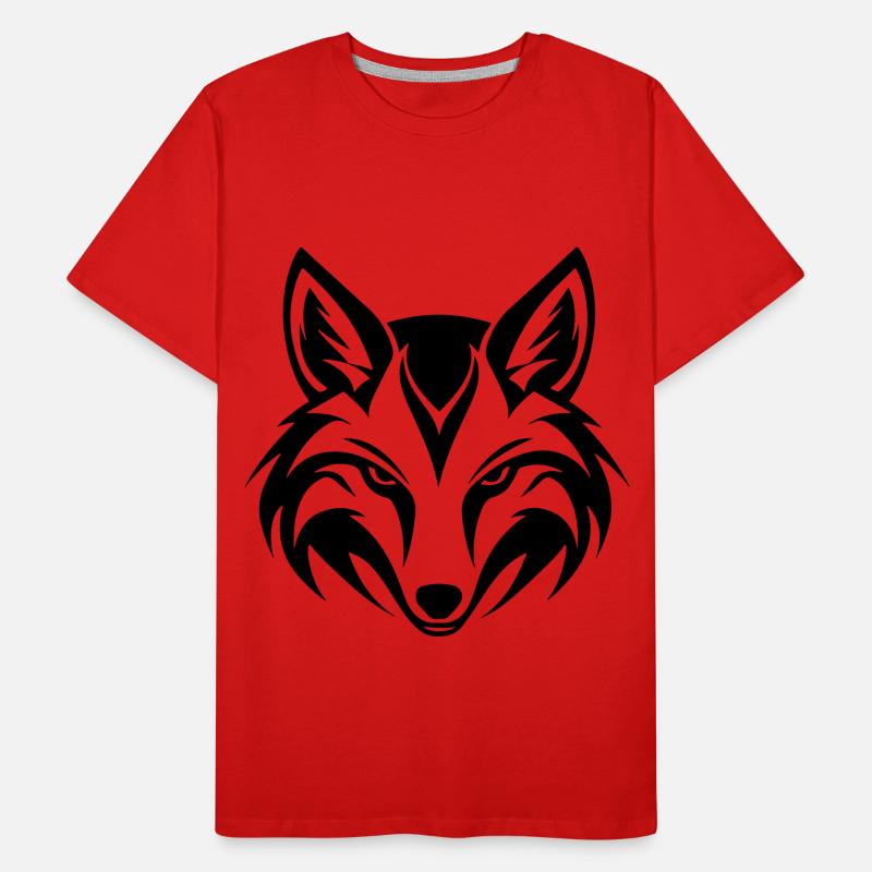 Fuchs Kopf Männer Premium Bio T-Shirt