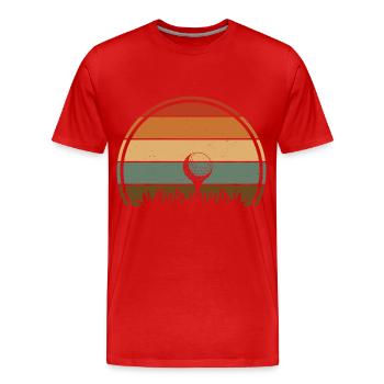 Golf Golfer - Männer Premium Bio T-Shirt - Rot - Vorne - Damien (186cm)