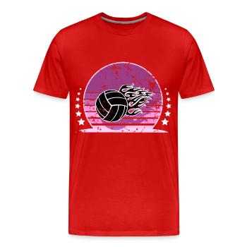 Volley-ball - T-shirt bio Premium Homme - rouge - Devant - Damien (186cm)