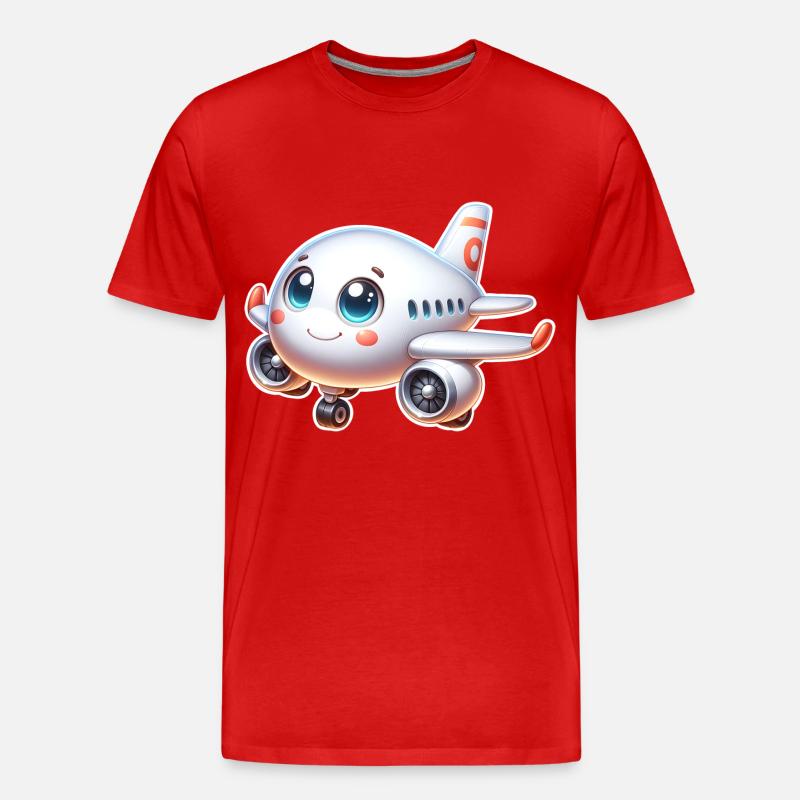 Flugzeug - Männer Premium Bio T-Shirt - Rot