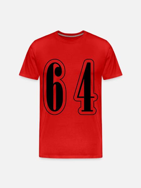 64 Symbole numérique - T-shirt bio Premium Homme - rouge