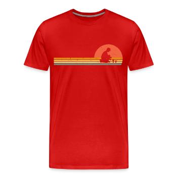 Retro Mushroom Picker Vintage Mushroom Hunter Mushroom Picking - Men's Premium Organic T-Shirt - red - Front - Damien (186cm)