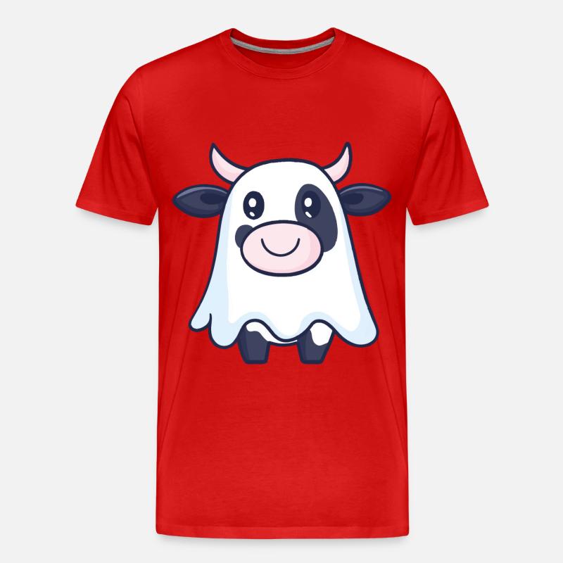 Kuh Halloween Comic Geist - Männer Premium Bio T-Shirt - Rot