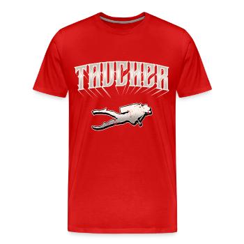 Taucher Tauchen - Männer Premium Bio T-Shirt - Rot - Vorne - Damien (186cm)
