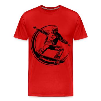 Skateboard Homme Skateboard - T-shirt bio Premium Homme - rouge - Devant - Damien (186cm)
