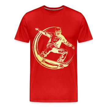 Skateboard Homme Skateboard - T-shirt bio Premium Homme - rouge - Devant - Damien (186cm)