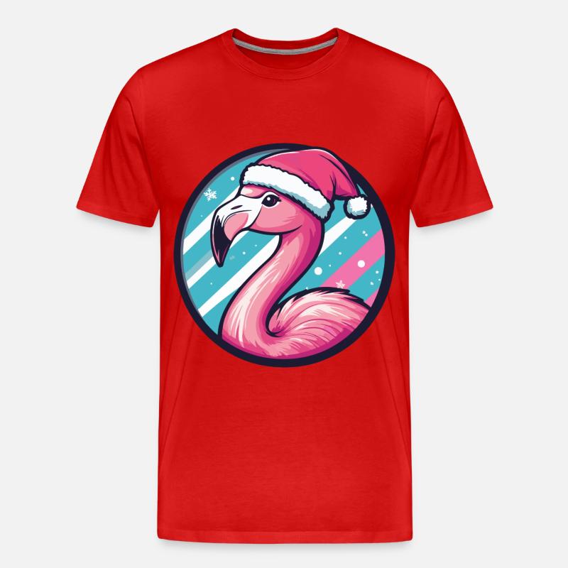 Flamingo Weihnachten X-Mas - Männer Premium Bio T-Shirt - Rot