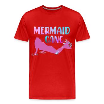 Gang de sirènes - T-shirt bio Premium Homme - rouge - Devant - Damien (186cm)