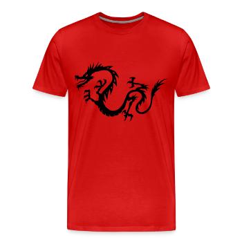 Chinesischer Drache - Männer Premium Bio T-Shirt - Rot - Vorne - Damien (186cm)
