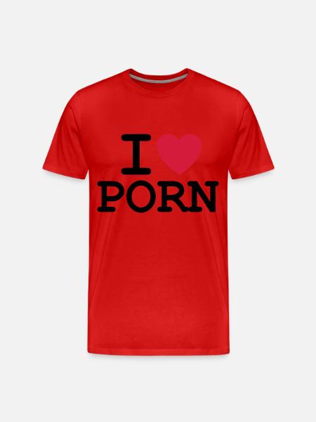I Love Porn - Men's Premium Organic T-Shirt - red