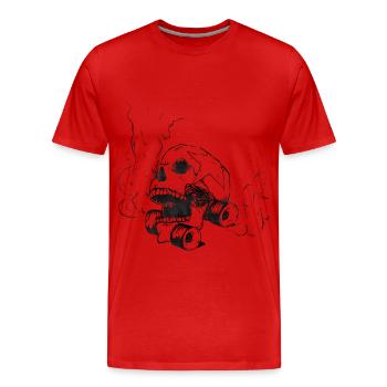 Roller Derby Skull - T-shirt bio Premium Homme - rouge - Devant - Damien (186cm)
