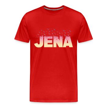 Jena Allemagne Ville Police Oiseaux Skyline - T-shirt bio Premium Homme - rouge - Devant - Damien (186cm)