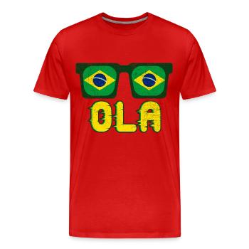 Vacances au Brésil - T-shirt bio Premium Homme - rouge - Devant - Damien (186cm)