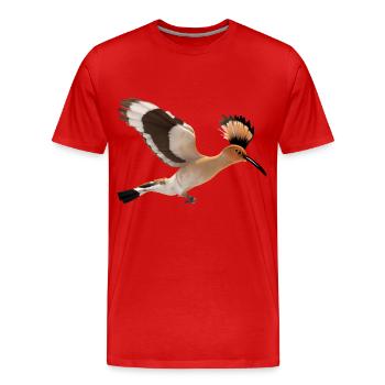 Hoopoe Bird Illustration - Men's Premium Organic T-Shirt - red - Front - Damien (186cm)