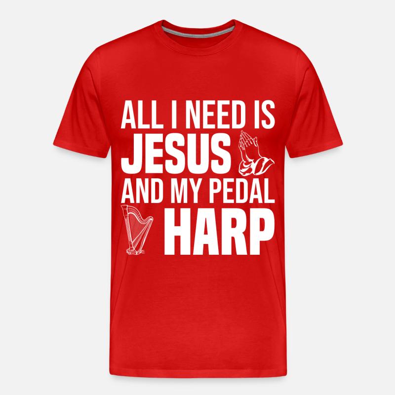 Harfe - Männer Premium Bio T-Shirt - Rot