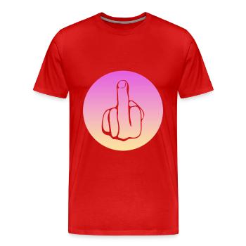 fuck off, fuck you, fucking, fuck - Männer Premium Bio T-Shirt - Rot - Vorne - Damien (186cm)