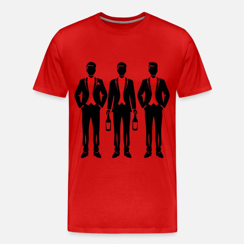 Bräutigam Team - Männer Premium Bio T-Shirt - Rot