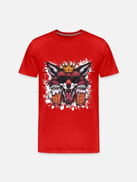 Fuchs Bier Lustig - Männer Premium Bio T-Shirt - Rot