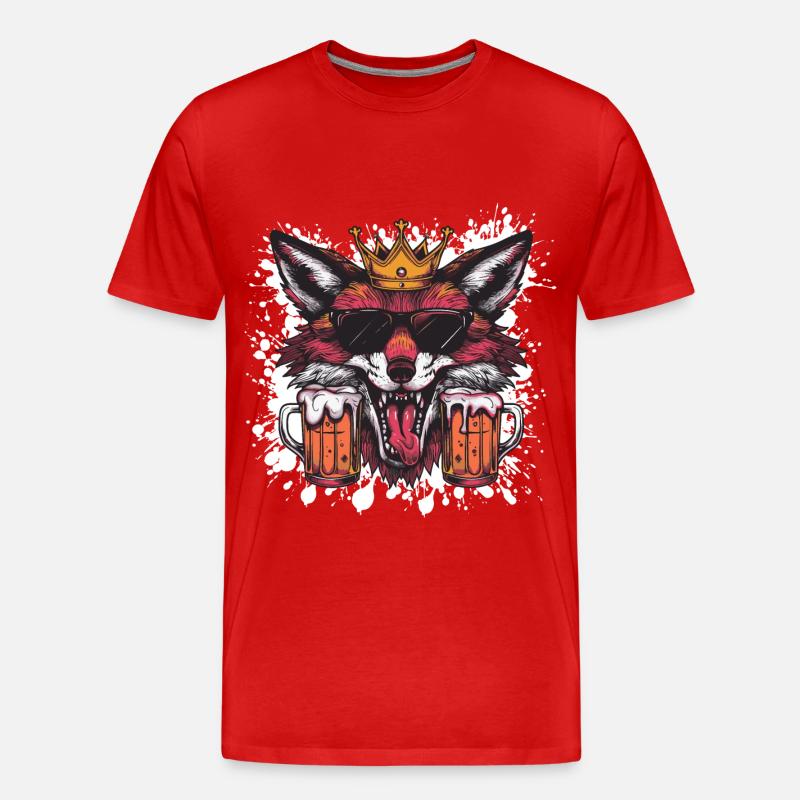 Fuchs Bier Lustig - Männer Premium Bio T-Shirt - Rot