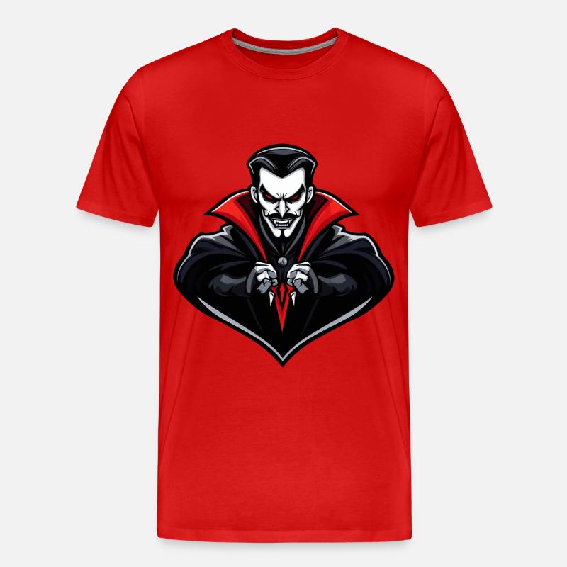 Vampir Halloween Comic - Männer Premium Bio T-Shirt - Rot