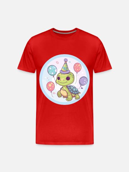 Turtle Birthday Baby - Men's Premium Organic T-Shirt - red