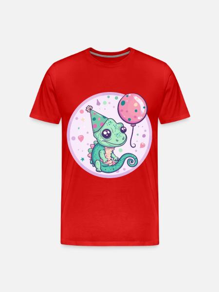 Chameleon Birthday Baby - Men's Premium Organic T-Shirt - red