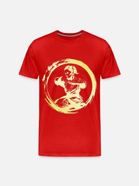 Karate Frau - Männer Premium Bio T-Shirt - Rot