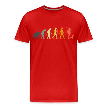 Hunter Dachshund Evolution Chasse Rétro Teckel Chien de chasse - T-shirt bio Premium Homme - rouge - Devant - Damien (186cm)