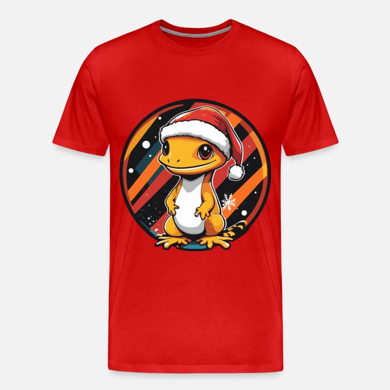 Echse Weihnachten X-Mas - Männer Premium Bio T-Shirt - Rot