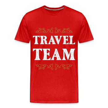Travel Team - Männer Premium Bio T-Shirt - Rot - Vorne - Damien (186cm)