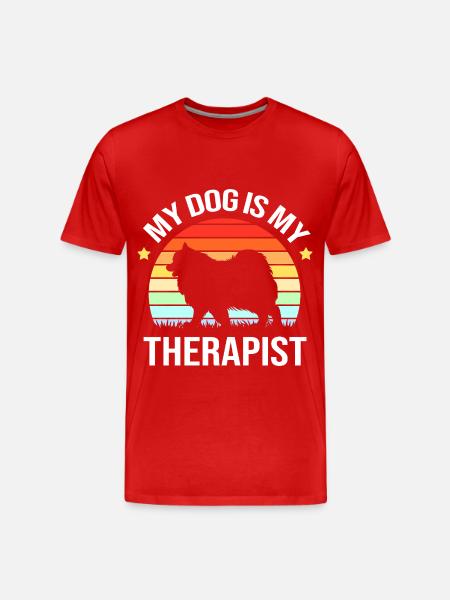 Therapy dog - Men's Premium Organic T-Shirt - red