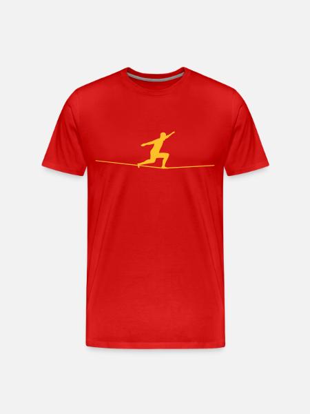 Slackline - Männer Premium Bio T-Shirt - Rot