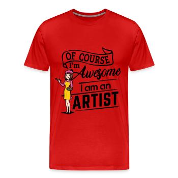 Artiste - Incroyable - T-shirt bio Premium Homme - rouge - Devant - Damien (186cm)