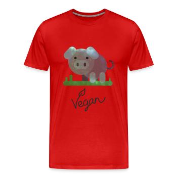 Vegan - Männer Premium Bio T-Shirt - Rot - Vorne - Damien (186cm)