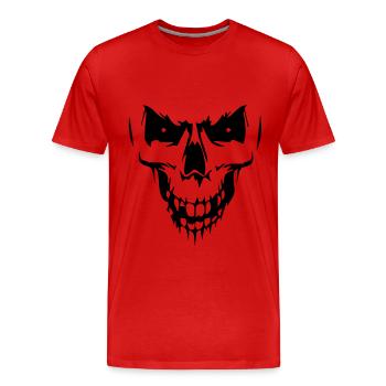 Tête de mort - T-shirt bio Premium Homme - rouge - Devant - Damien (186cm)