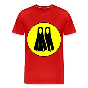 Cercle de nageoires de plongée - T-shirt bio Premium Homme - rouge - Devant - Damien (186cm)