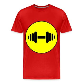 Hantel gewichte icon - Männer Premium Bio T-Shirt - Rot - Vorne - Damien (186cm)