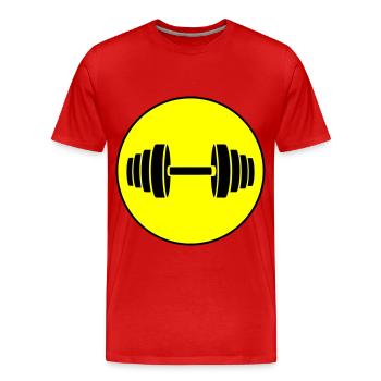 Hantel gewichte Kreis - Männer Premium Bio T-Shirt - Rot - Vorne - Damien (186cm)
